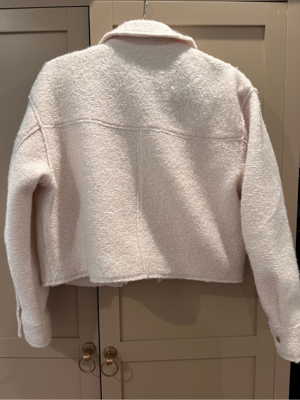 Zara Cream Bouclé Cropped Jacket | Textured Wool Blend | Quiet Luxury Style XS - Picture 5 of 7